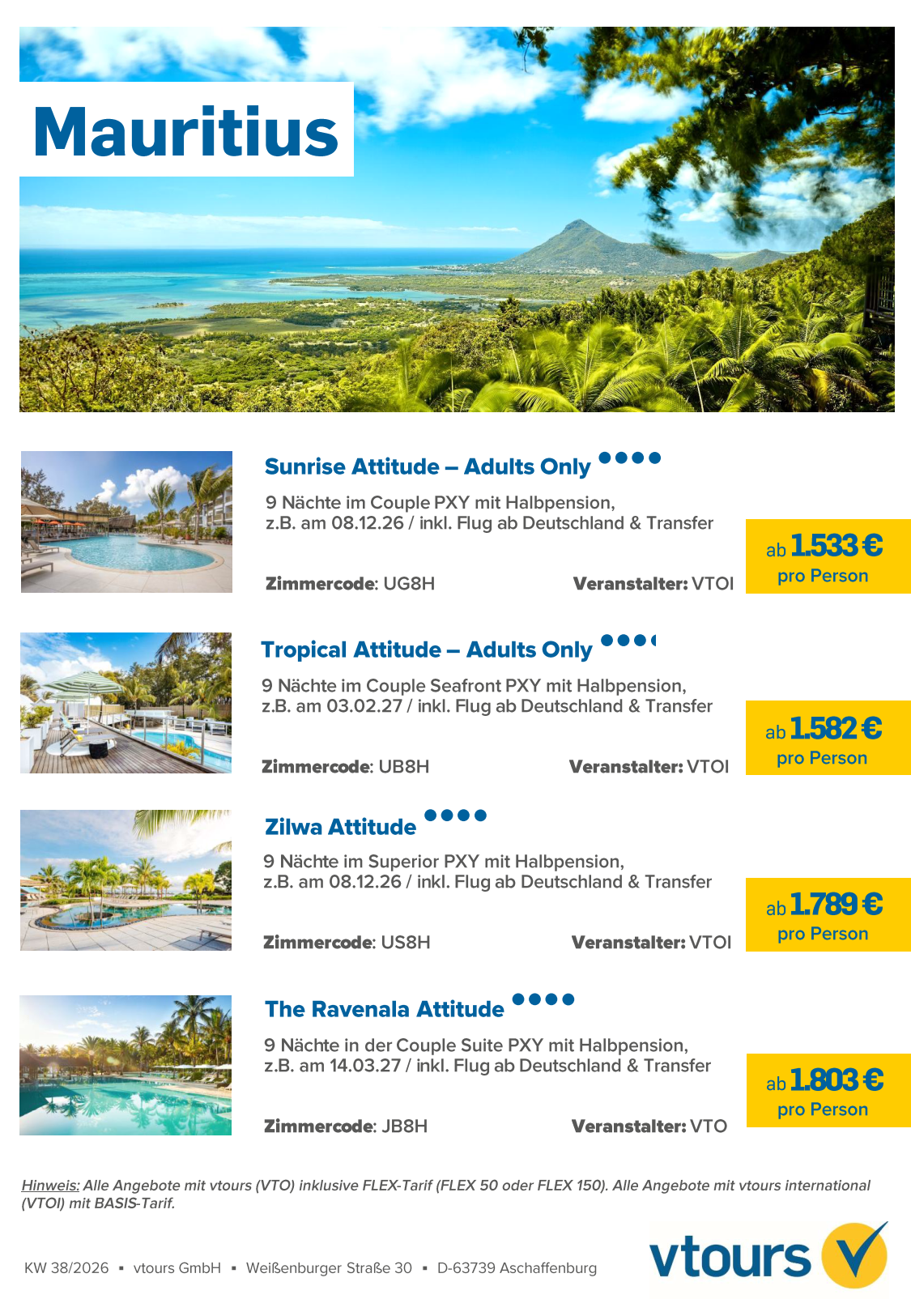 VTOURS Angebot der Woche